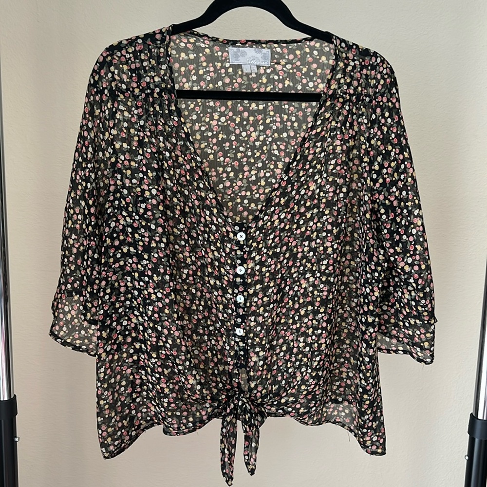 Oversized Sheer Floral Tee